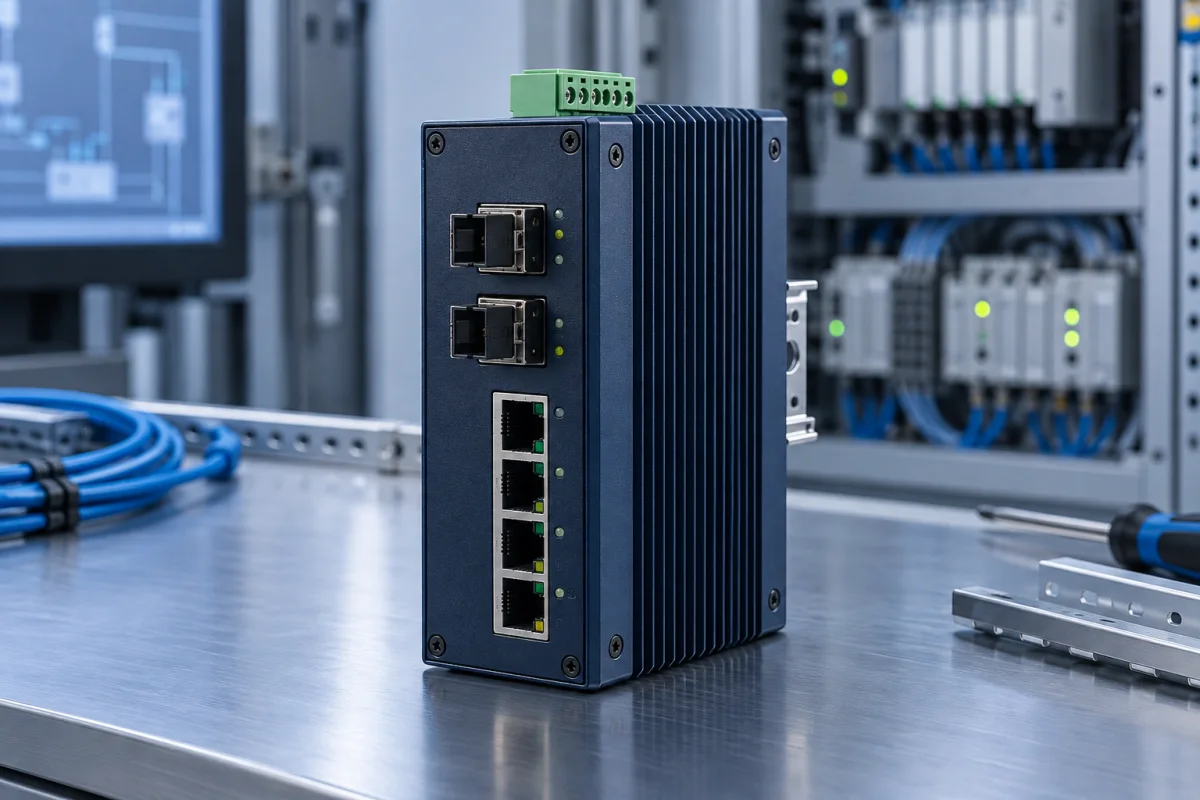 Industrial Ethernet to fibre media converter