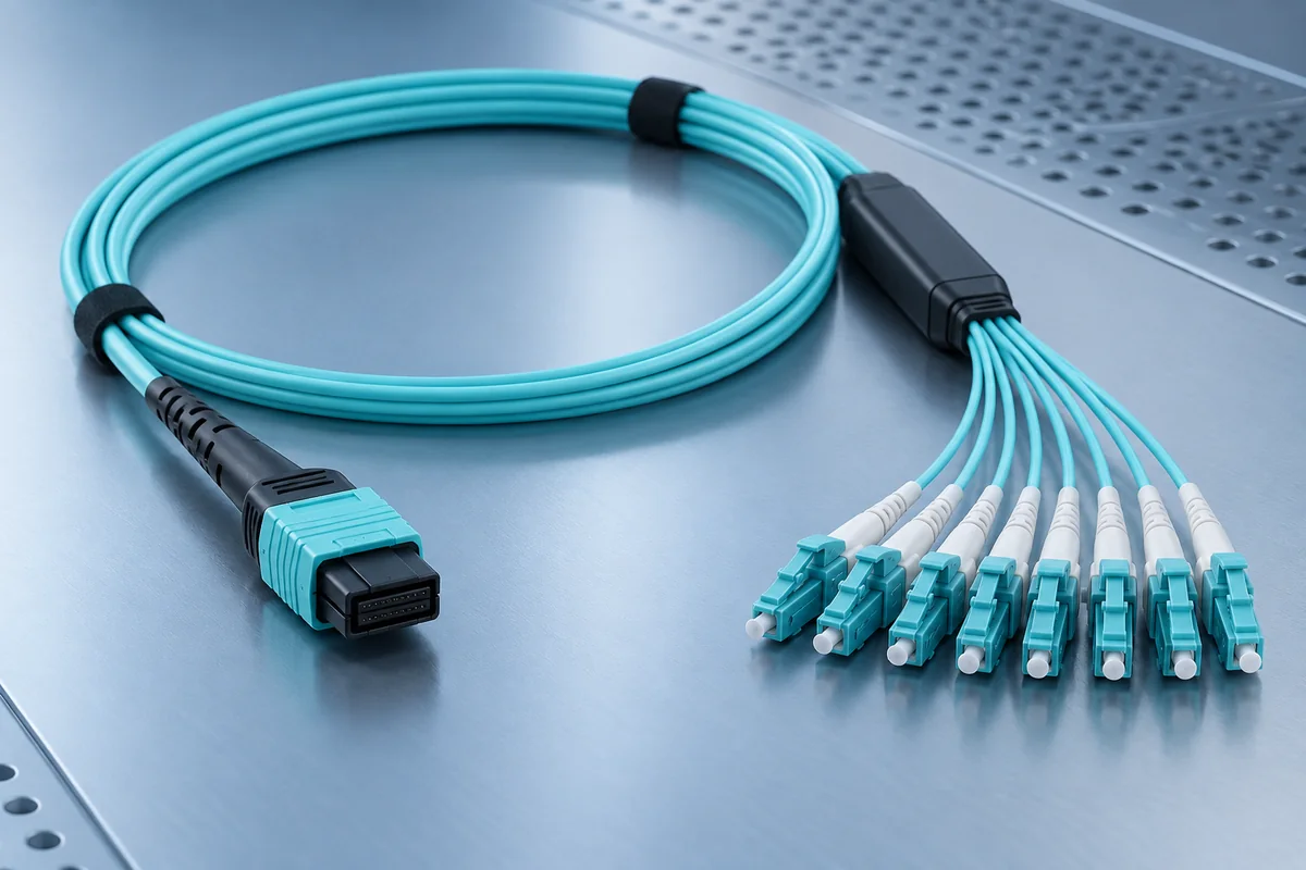 Multifibre MPO trunk cable and breakout assembly