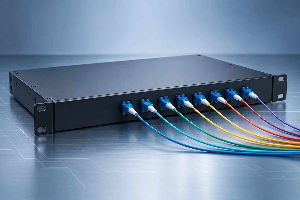 Rack-mounted wavelength division multiplexer